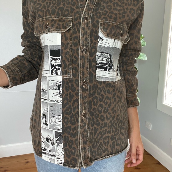 Zara Man Leopard Print Denim Shirt - Picture 4 of 4